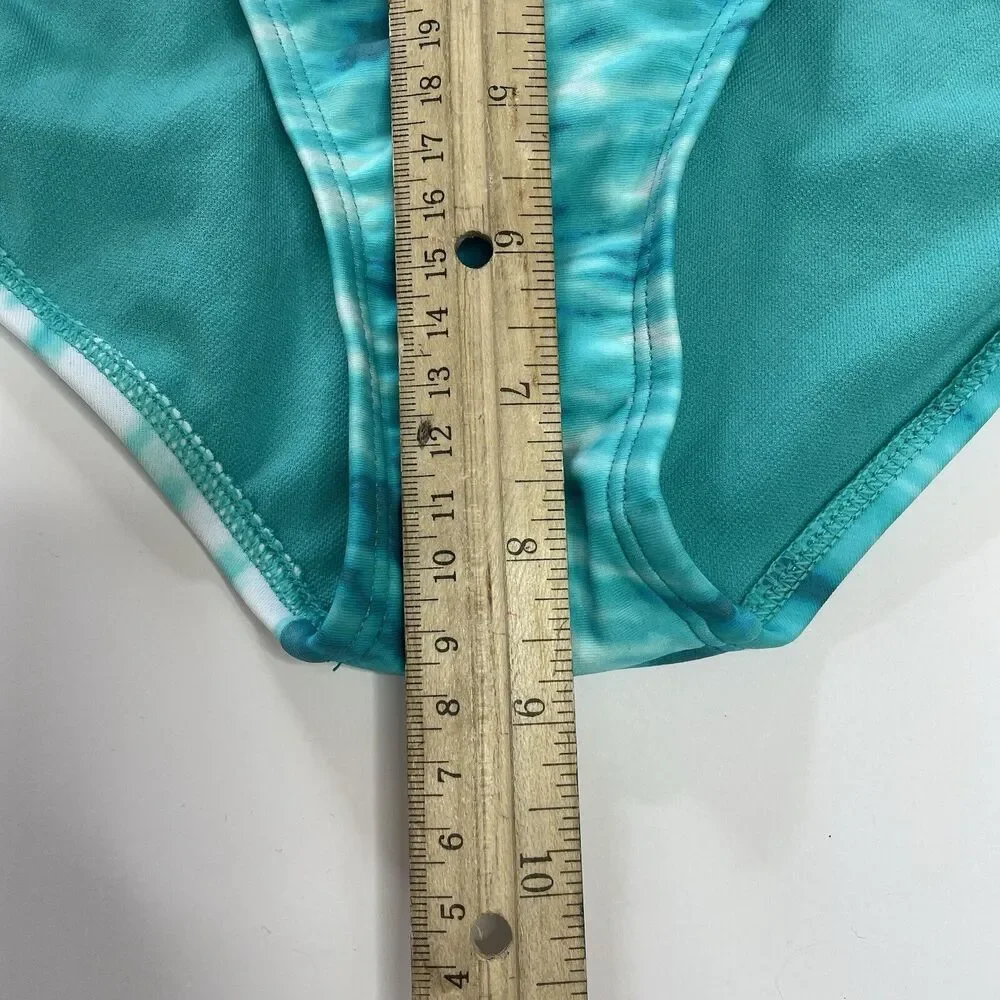 Arizona Jeans Co. Bikini Bottoms Turquoise & White Tie-dye Juniors Size Large